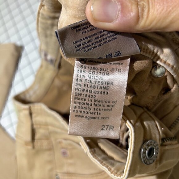 AG Adriano Goldschmied Legging Ankle Super Skinny Jeans Khaki - size 27R - Picture 6 of 13